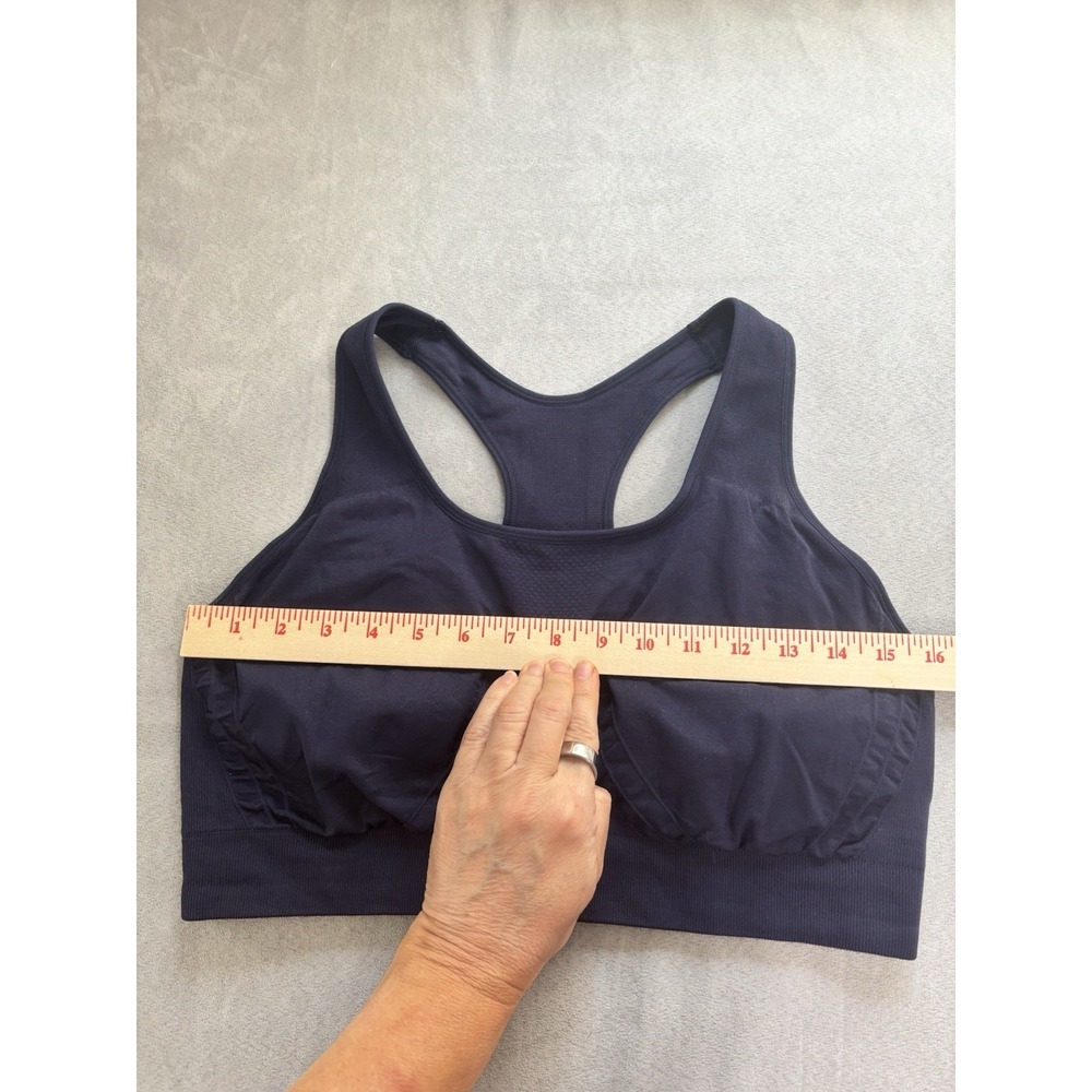 Truekind Seamless Racerback Sports Bra Sz XL Navy Wireless Stretch Smoothing - Picture 6 of 10